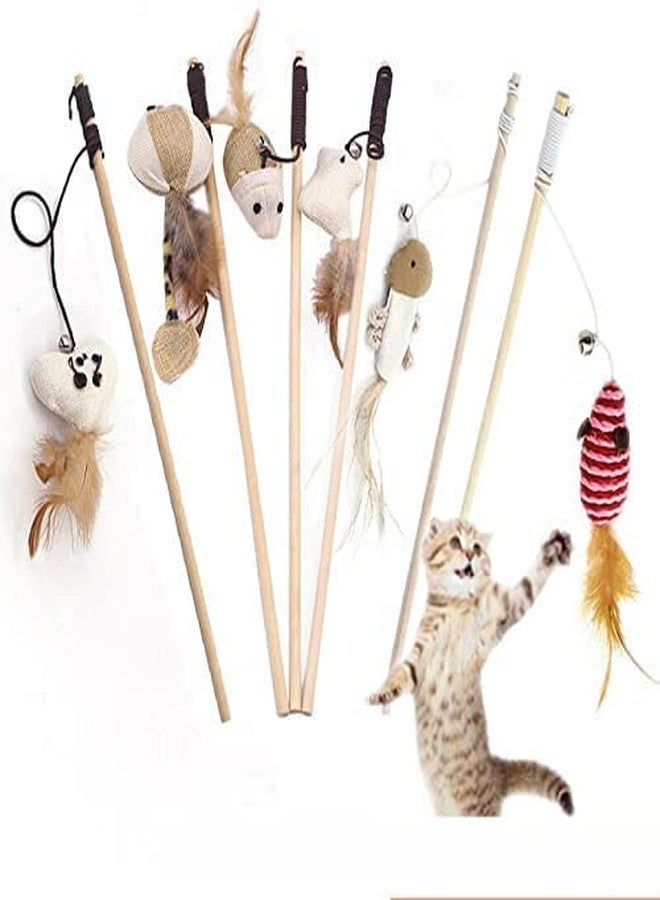 RoverPets Interactive Cat Teaser Toy - Feather Mouse Wand with Bells, Chew-Resistant Toy for Cats and Kittens (Color May Vary) - Image 1
